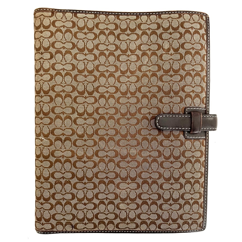 Coach Signature print small C planner cover